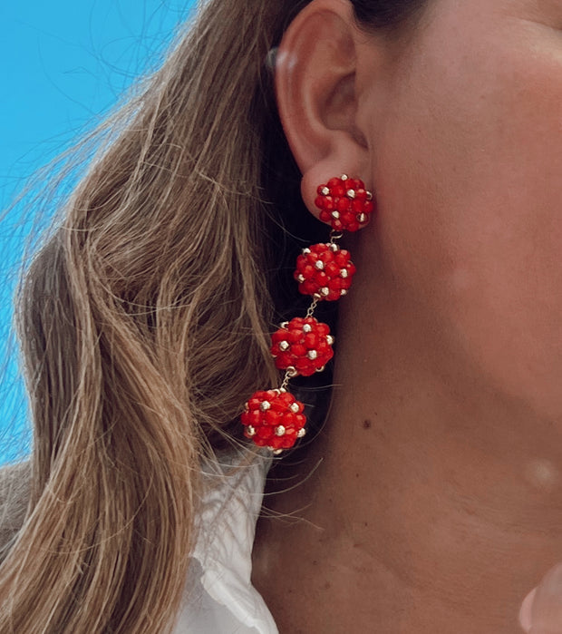 Annette Earrings - Red