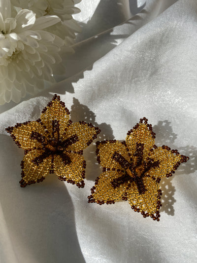 Alicia Earrings - Gold/Brown