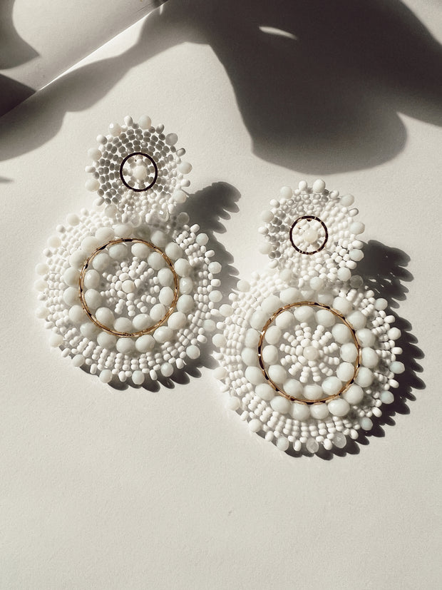 Mandalas Earrings - White