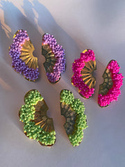 Fan Earrings - Lilac