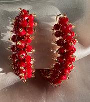 Sofia Hoops - Red & Gold