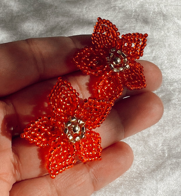 Mini Dalia Earrings - Orange