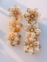 Lorena Earrings - Gold & White