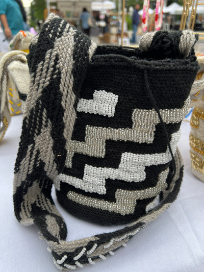 Wayuu Bag - Black & Silver