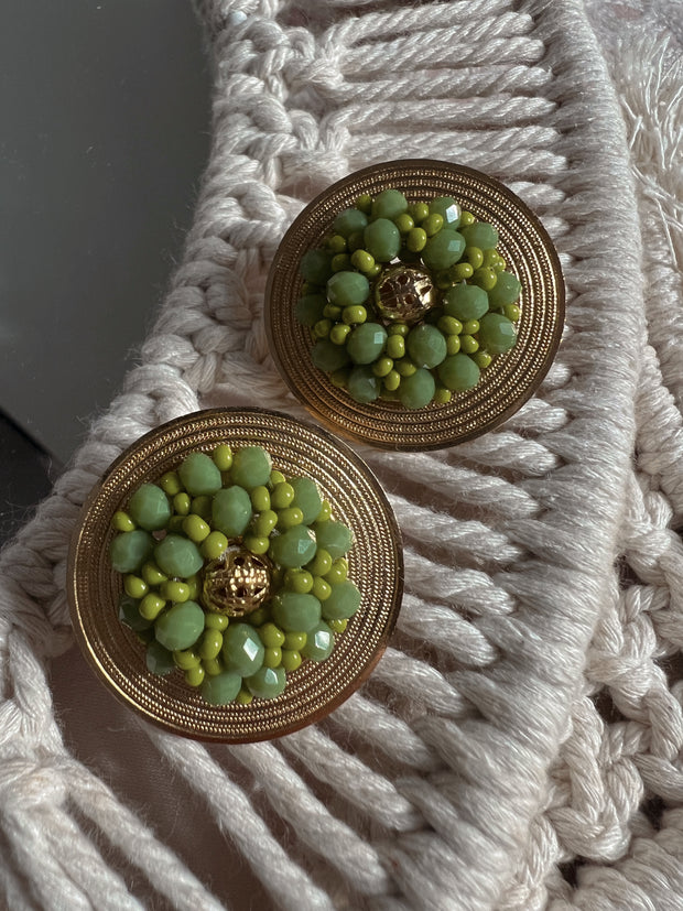 Loretta Earrings - Green Olive