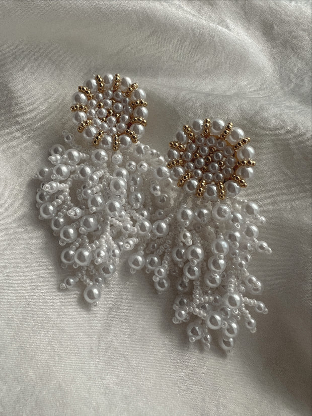 Elena Earrings - White