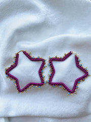 Star Hoops - Fuchsia