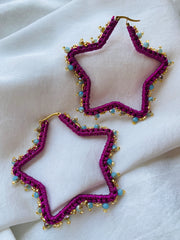 Star Hoops - Fuchsia