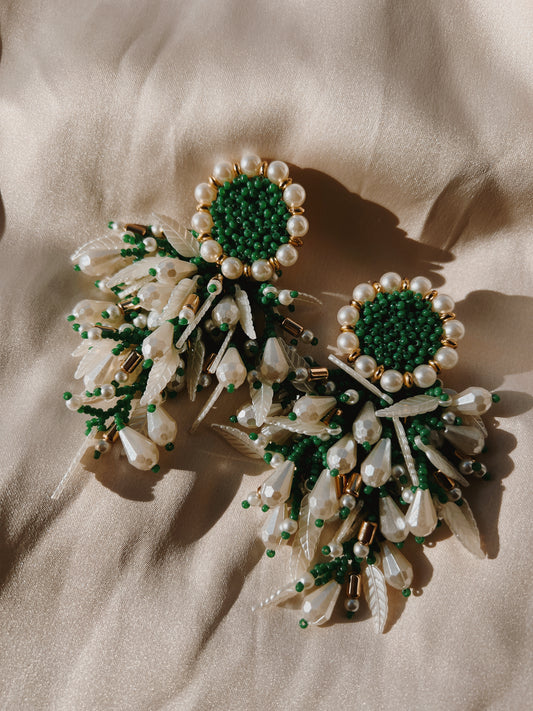 Julia Earrings - Pine Green