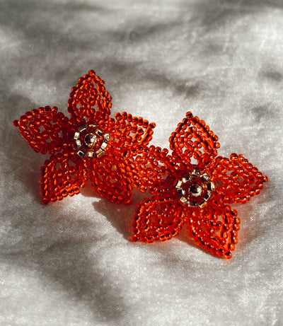 Mini Dalia Earrings - Orange