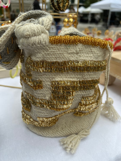 Wayuu Bag - Gold & Beige