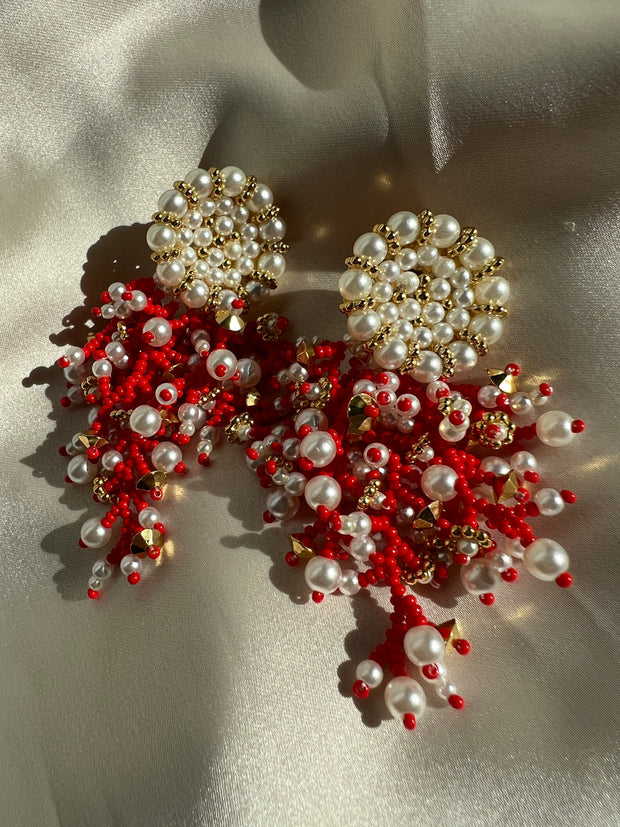 Elena Earrings - Red