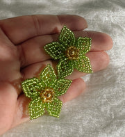 Mini Dalia Earrings - Lime Green