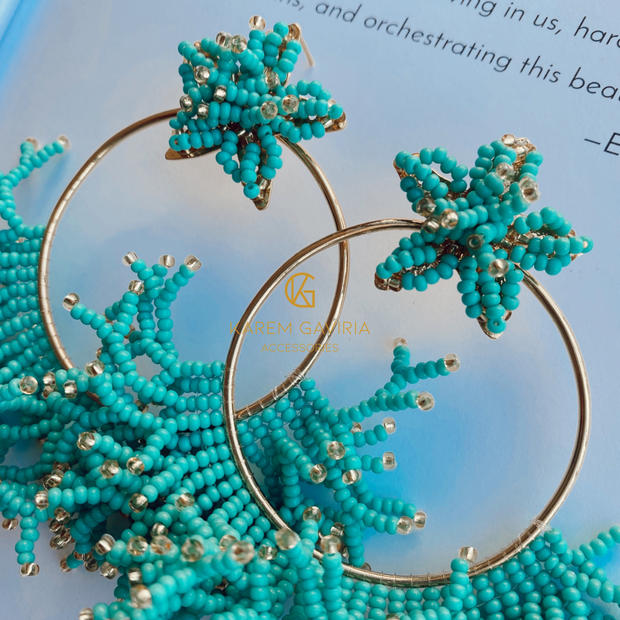 Coralina Sea Earrings - Turquoise & Gold