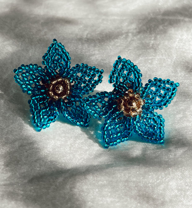 Mini Dalia Earrings - Sapphire Blue