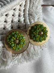 Loretta Earrings - Green Olive