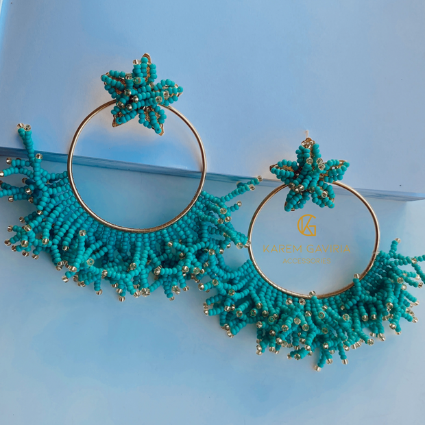 Coralina Sea Earrings - Turquoise & Gold
